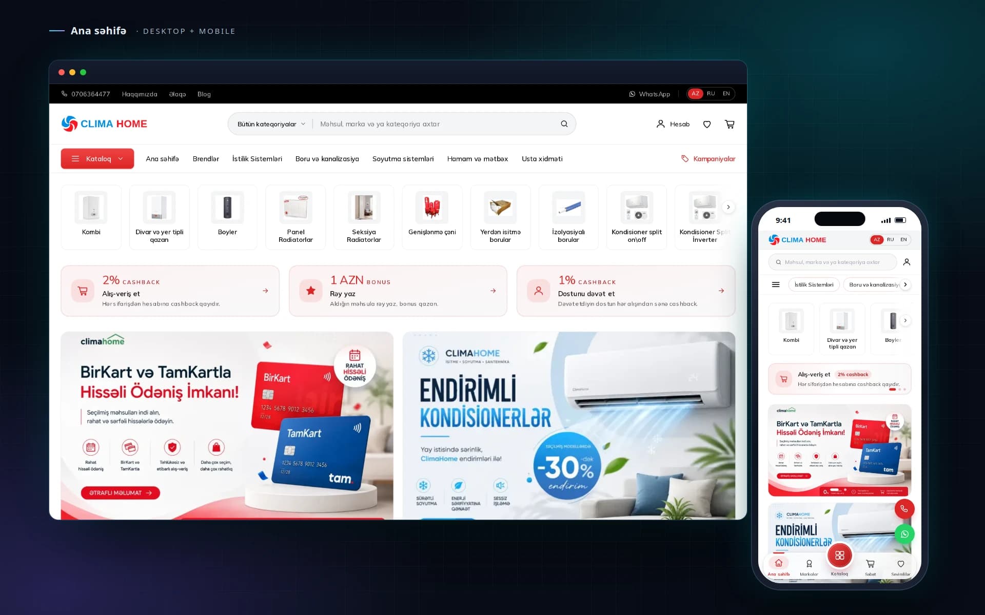 Climahome — istilik və soyutma sistemləri onlayn mağazası